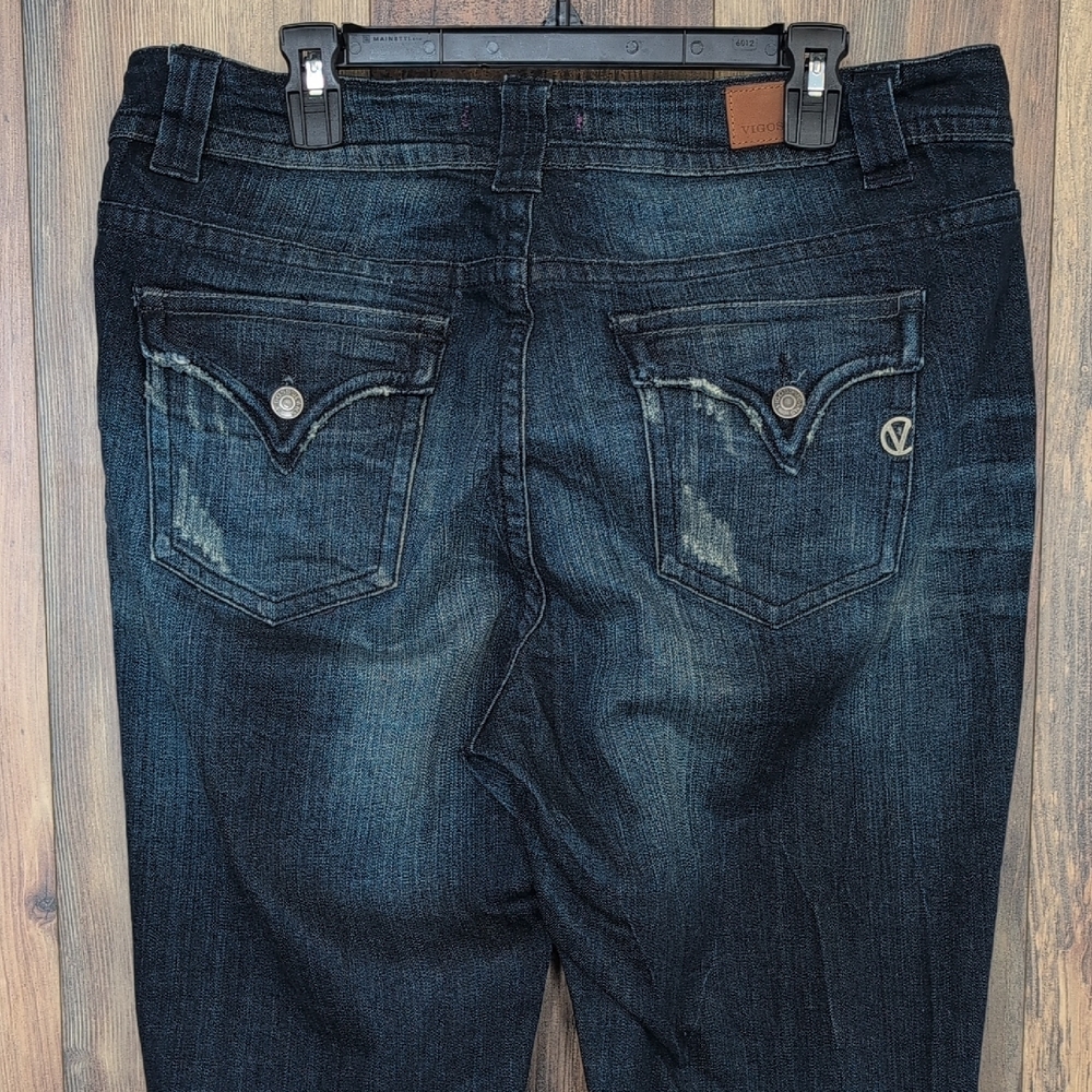 Vigoss Dark Distressed Boot Cut Jeans 19                       C213